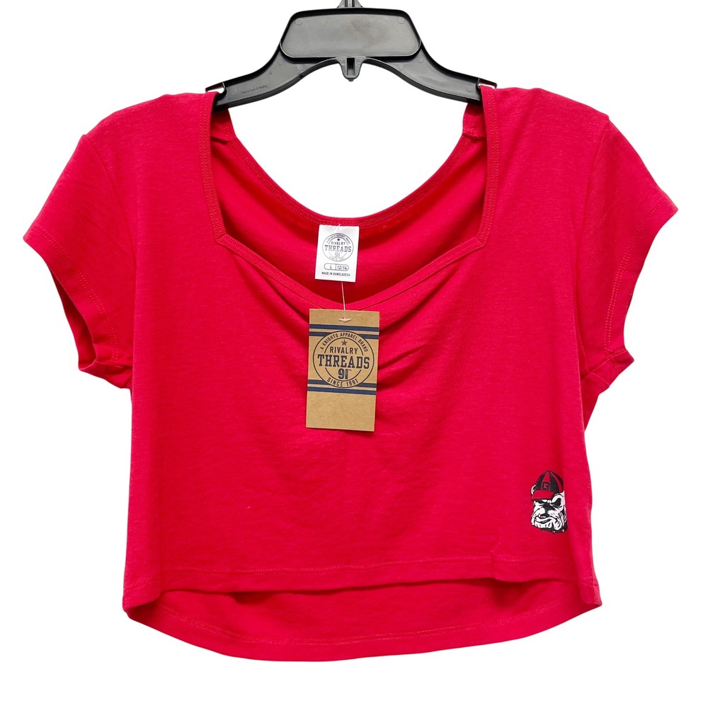 Rivalry Threads Women's Red Georgia Bulldogs Graphic Crop Top Size L